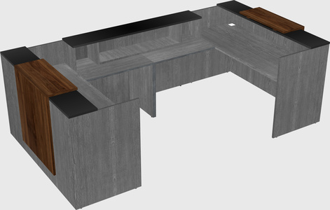 Bureau d'accueil en forme de u