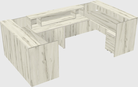 Bureau d'accueil en forme de u