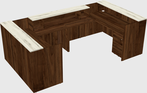 Bureau d'accueil en forme de u