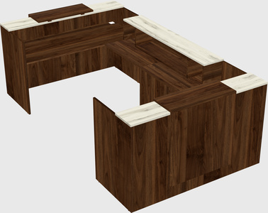 Bureau d'accueil en forme de u