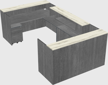 Bureau d'accueil en forme de u