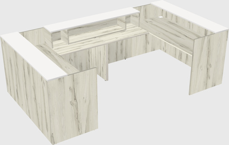 Bureau d'accueil en forme de u