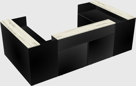 Bureau d'accueil en forme de u