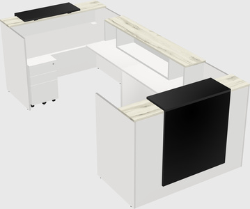 Bureau d'accueil en forme de u