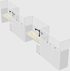 Rectangular cubicles