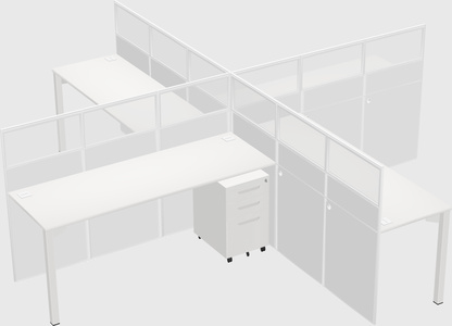 Quad office cubicles