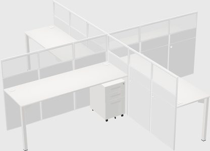 Quad office cubicles