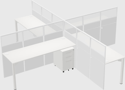 Quad office cubicles