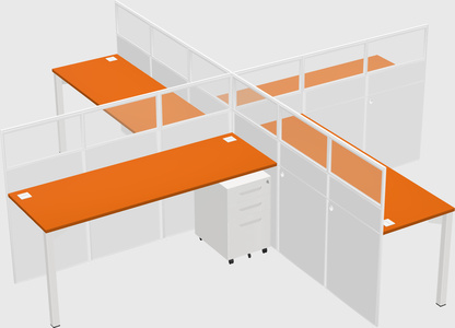 Quad office cubicles