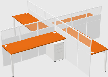 Quad office cubicles