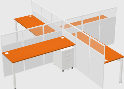 Quad office cubicles