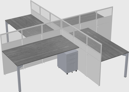 Quad office cubicles
