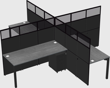 Quad office cubicles