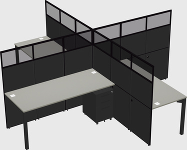 Quad office cubicles