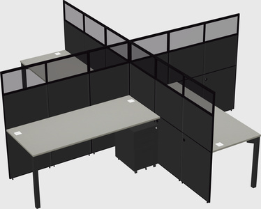 Quad office cubicles