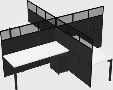 Quad office cubicles