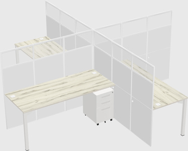 Quad office cubicles