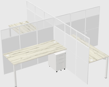 Quad office cubicles