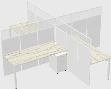Quad office cubicles