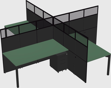 Quad office cubicles