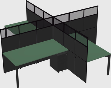 Quad office cubicles