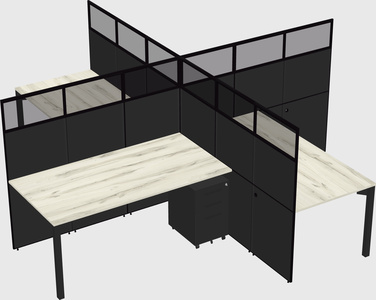 Quad office cubicles