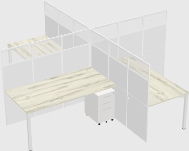 Quad office cubicles