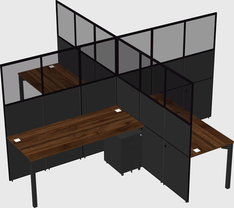 Quad office cubicles