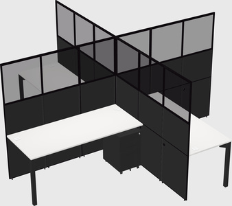 Quad office cubicles