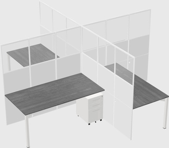 Quad office cubicles