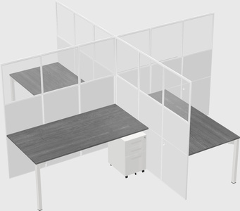 Quad office cubicles