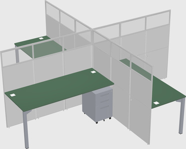 Quad office cubicles