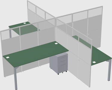 Quad office cubicles