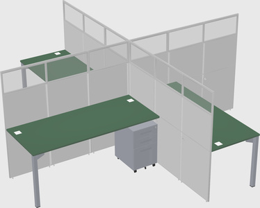 Quad office cubicles