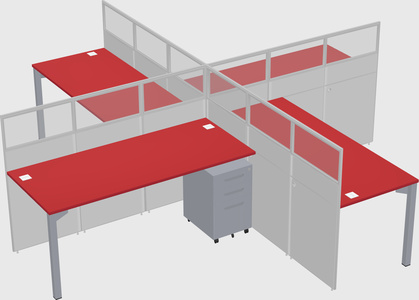 Quad office cubicles