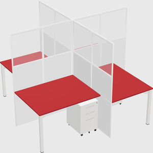 Quad office cubicles