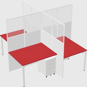 Quad office cubicles