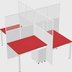 Quad office cubicles