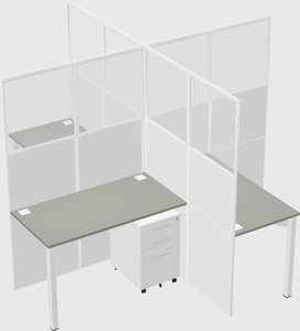 Quad office cubicles