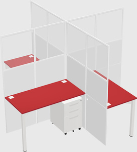 Quad office cubicles