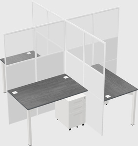 Quad office cubicles