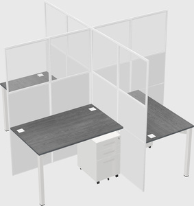 Quad office cubicles