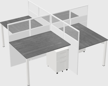 Quad office cubicles
