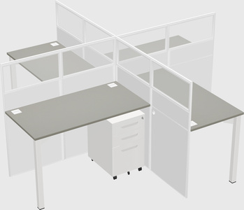Quad office cubicles