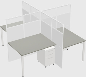 Quad office cubicles
