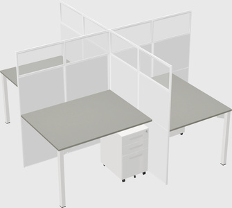 Quad office cubicles