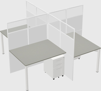 Quad office cubicles