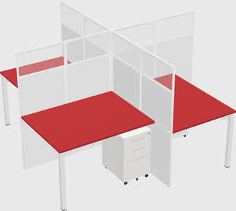 Quad office cubicles