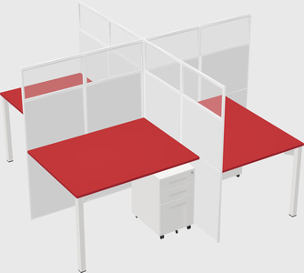 Quad office cubicles