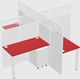 Quad office cubicles